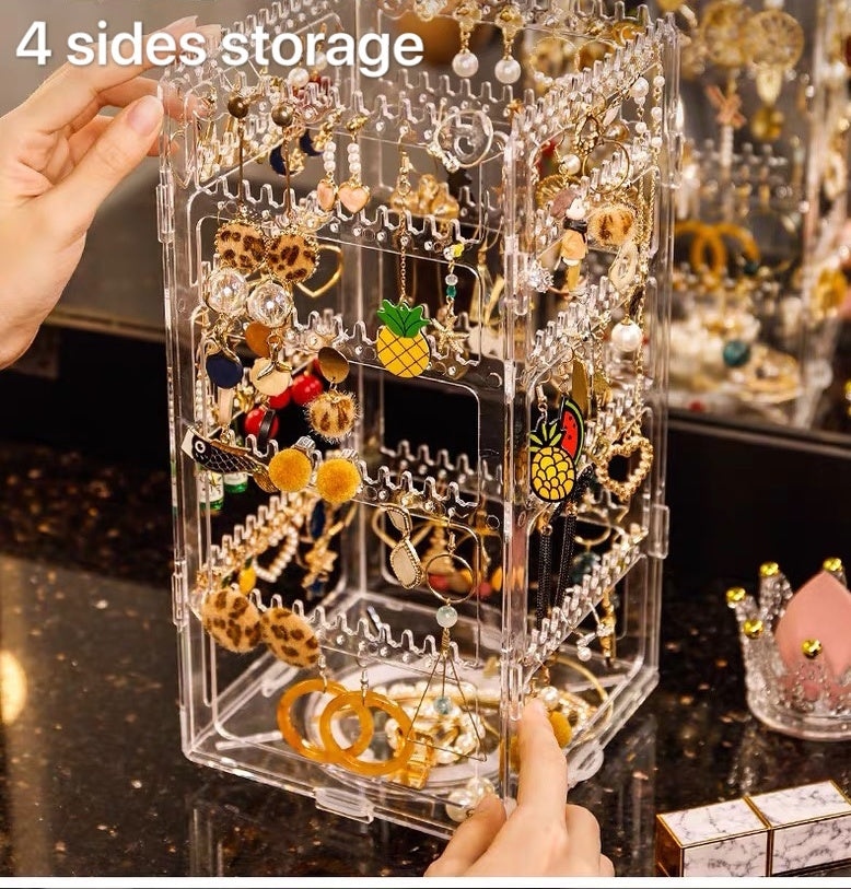 Transparent Earrings, Jewelry Box, Necklace, Hand Jewelry, Household Makeup Storage Rack, Dustproof