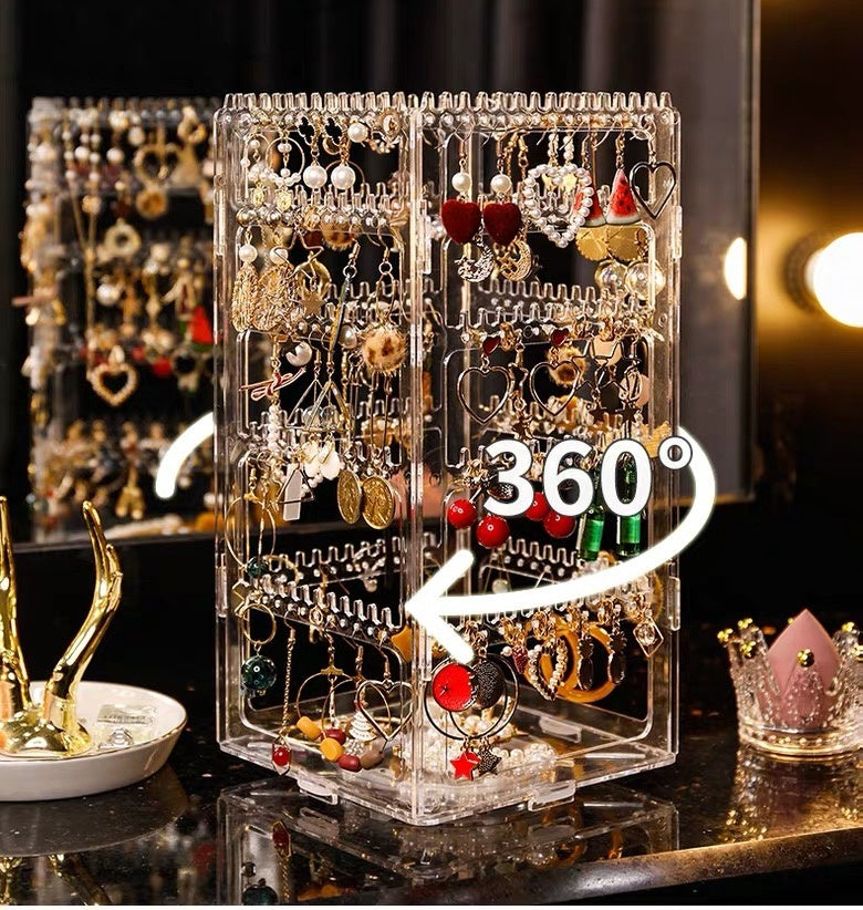 Transparent Earrings, Jewelry Box, Necklace, Hand Jewelry, Household Makeup Storage Rack, Dustproof