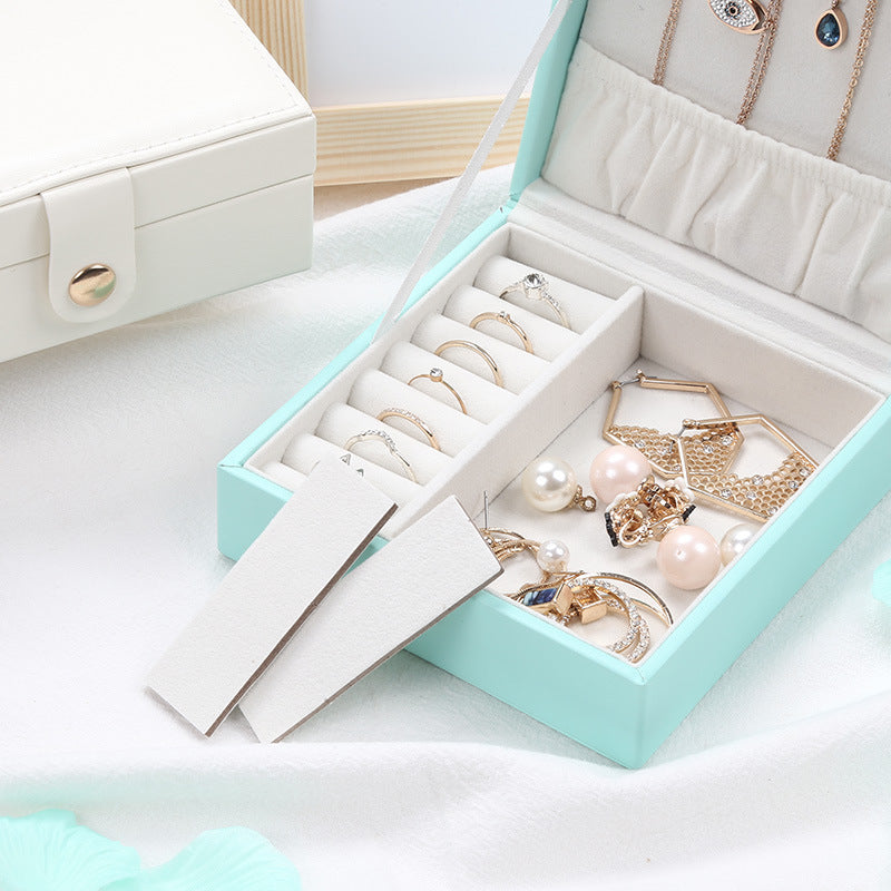 Jewelry Storage Box Square Portable Jewelry Box PU Leather Ring Bracelet Finishing Box