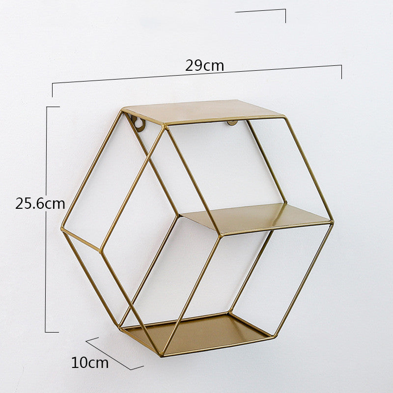 Nordic style iron ornaments living room hexagon