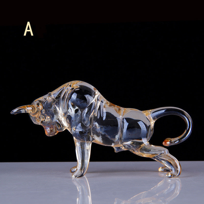 Glass Crystal Cow-shaped Living Room Ornaments