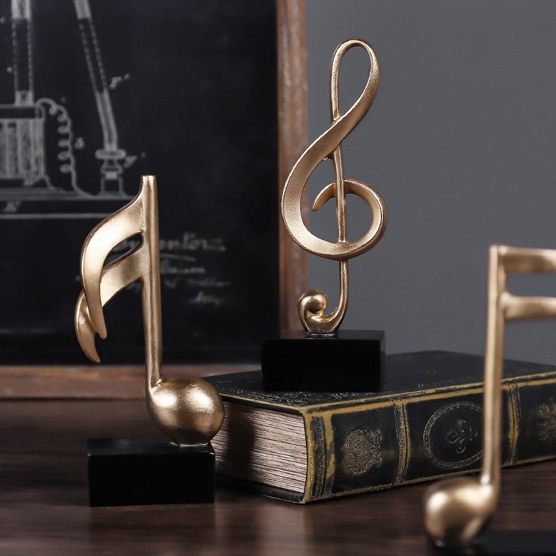Living room golden musical note model ornaments