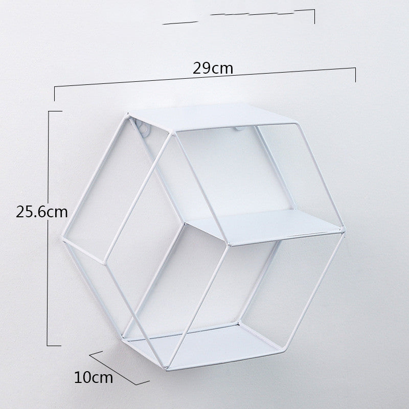 Nordic style iron ornaments living room hexagon