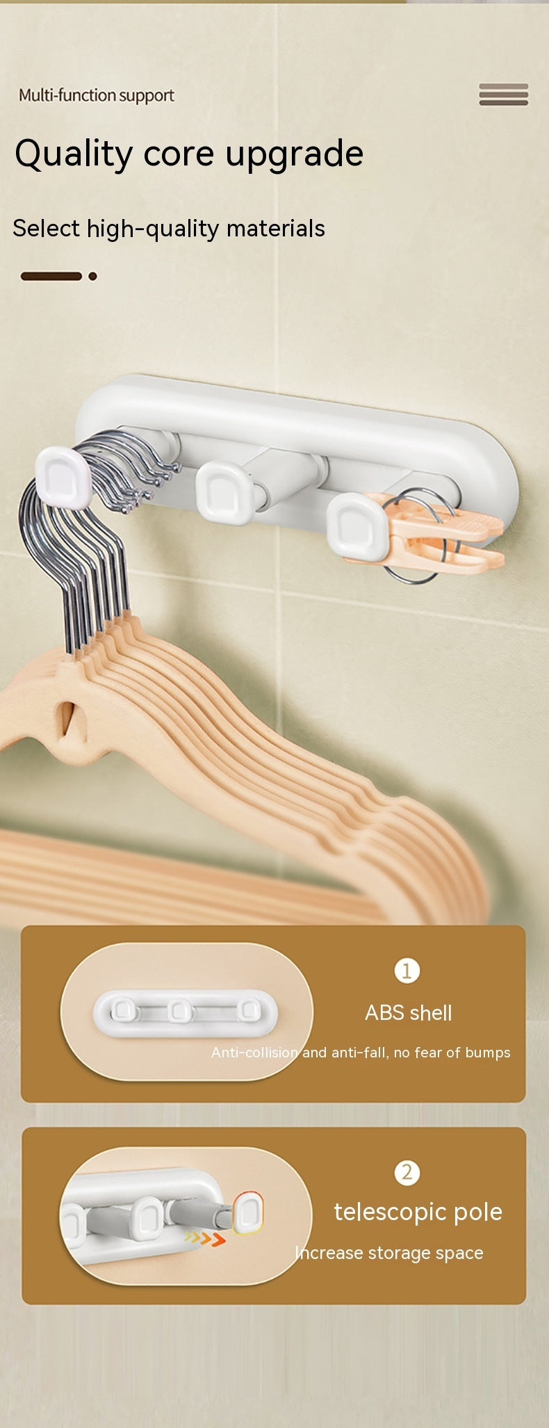 Multifunctional Storage Punch-free Bathroom Bathroom Storage Hook