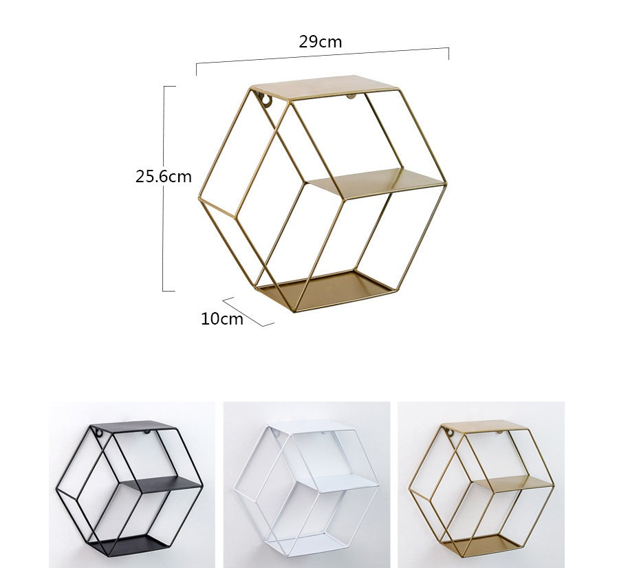 Nordic style iron ornaments living room hexagon