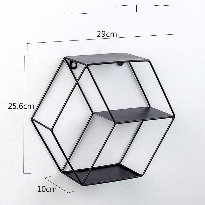 Nordic style iron ornaments living room hexagon