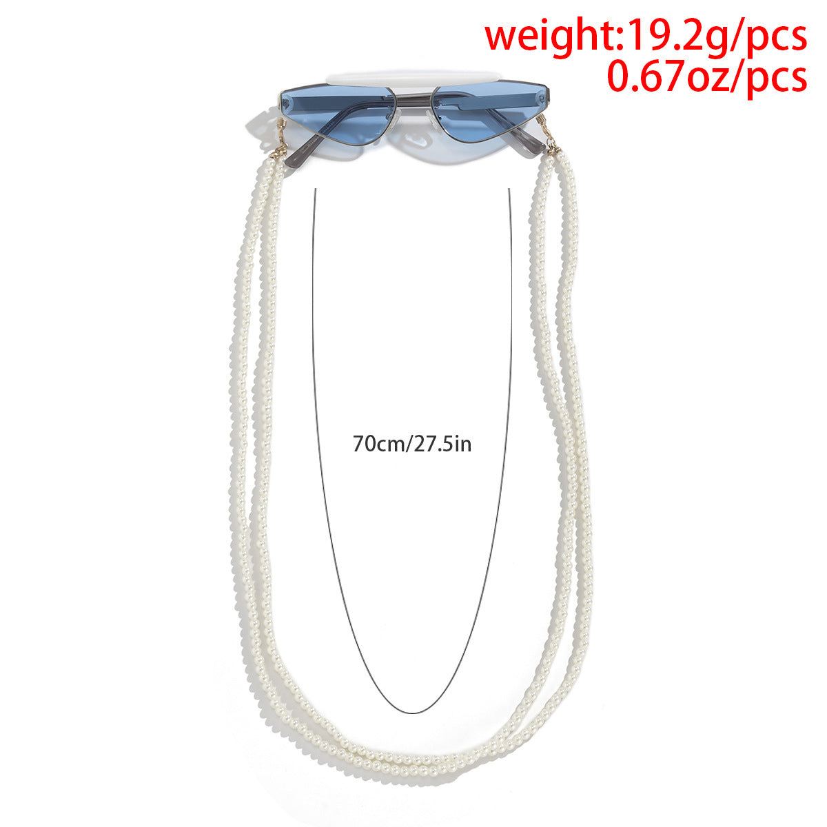 Jewelry Retro Pearl Double Woven Halterneck Glasses Chain