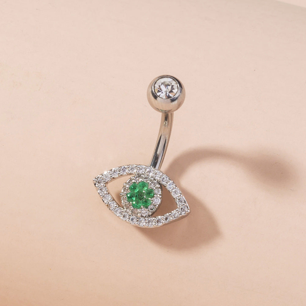 Ladies Simple Eye Zircon Belly Button Piercing Jewelry