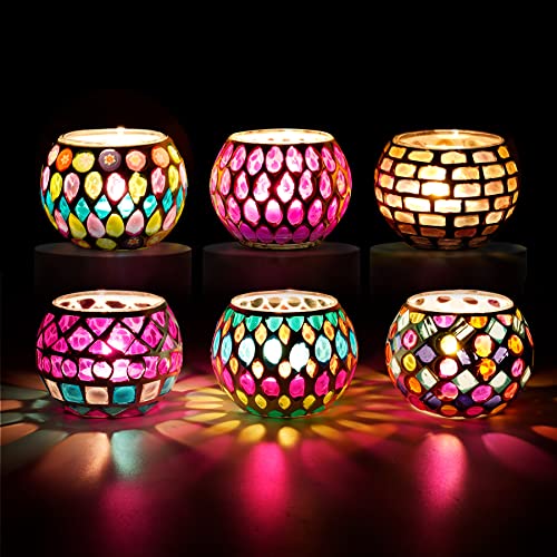 Tea Light Candle Holders, Mosaic Glass Candle Holder