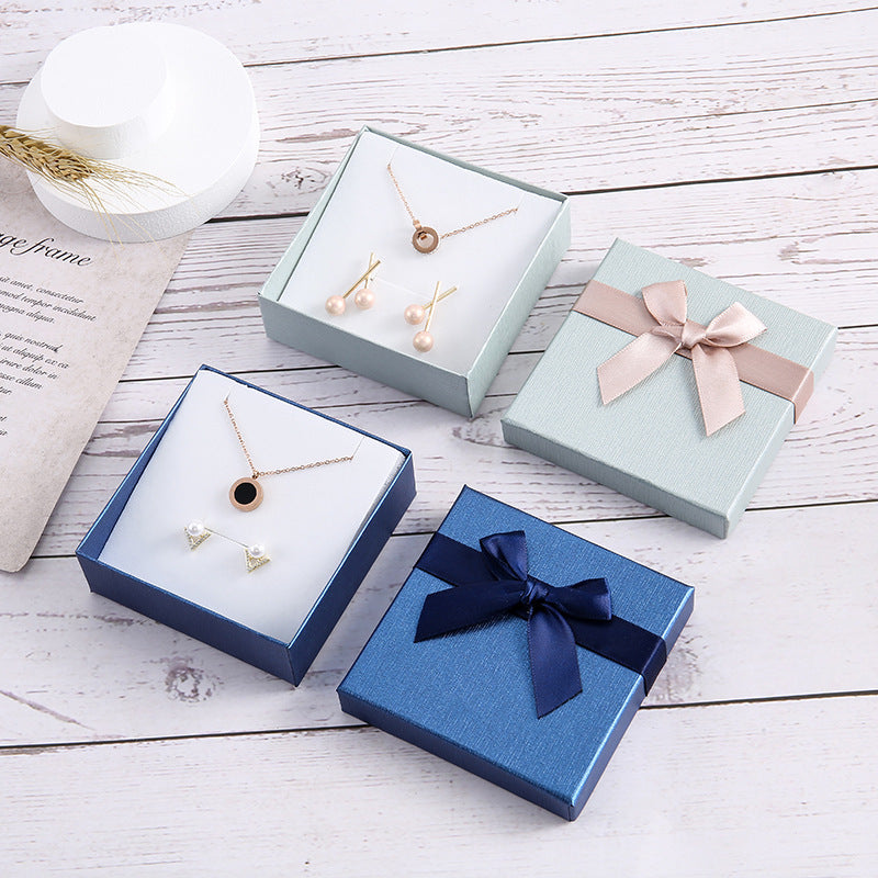 New Lenny Pattern Bow Jewellery Box Jewelry Box Stud Earrings Box Ring Box Bracelet Box Necklace Box
