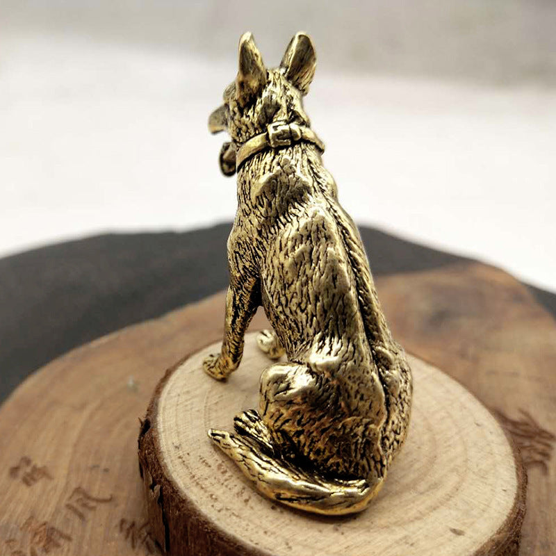Brass Fortune Copper Dog Small Ornaments Help Transport Desktop Small Ornaments Small Ornaments
