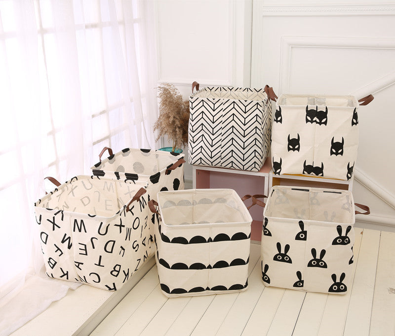 Storage basket cotton linen folding storage box