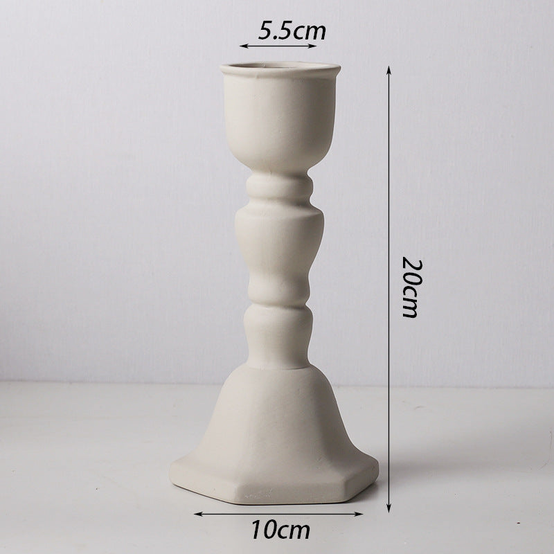 Living Room Plain Ceramic Vase Candle Holder Ornaments