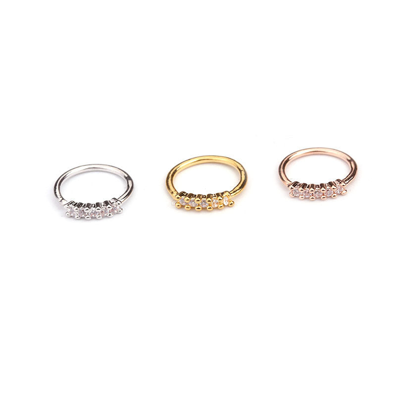 Nose Piercing Body Jewelry Ring Tiny Flower Helix