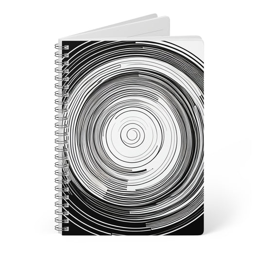 Black and White Abstract Circle A5 Notebook