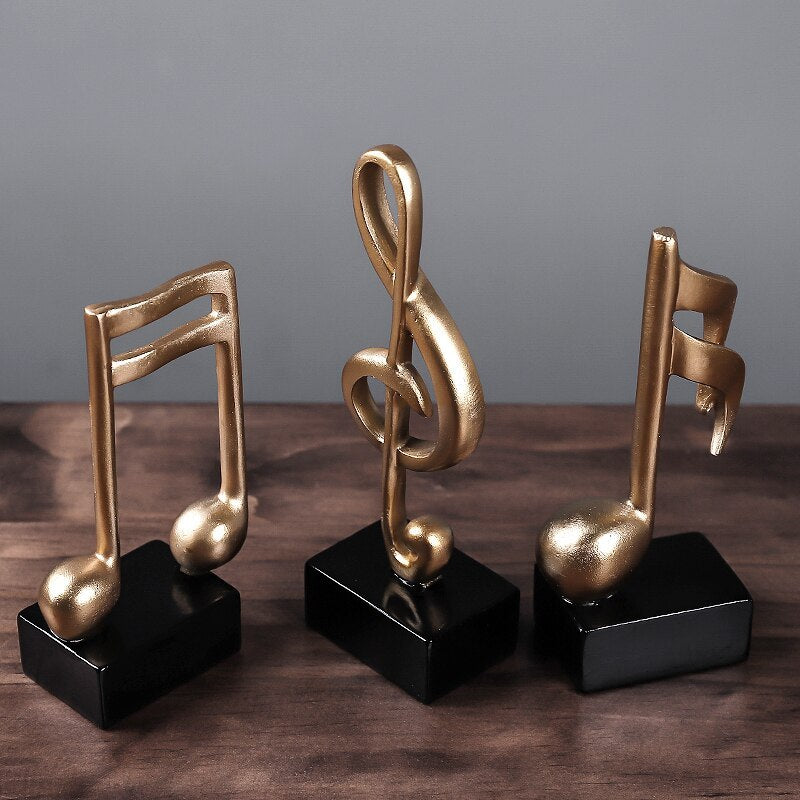 Living room golden musical note model ornaments