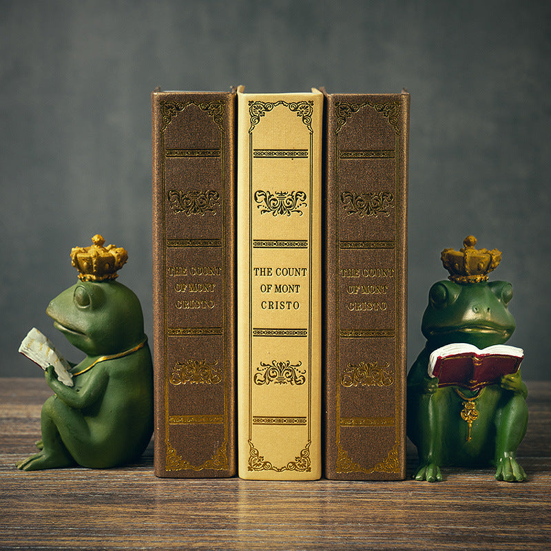 Home Living Room Desktop Frog Book Leaning Ornaments