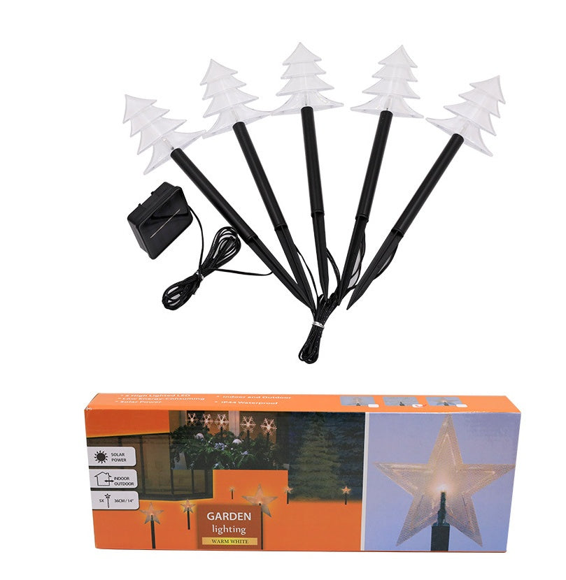 Solar Light Star Snowflake Christmas Tree Garden Light Decoration Lawn Lamp Waterproof Outdoor Lighting Christmas Lights