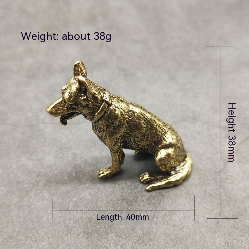 Brass Fortune Copper Dog Small Ornaments Help Transport Desktop Small Ornaments Small Ornaments
