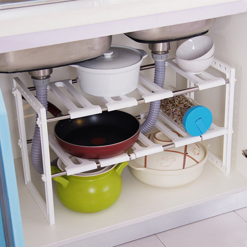 Retractable Kitchen Multi-layer Storage Rack Floor Storage