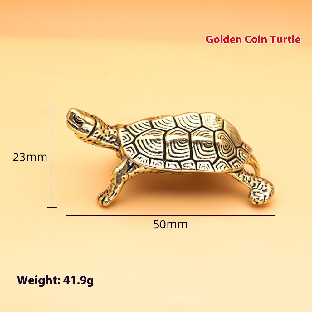 Longevity Turtle Ornaments Brass Vintage Tea Ornaments