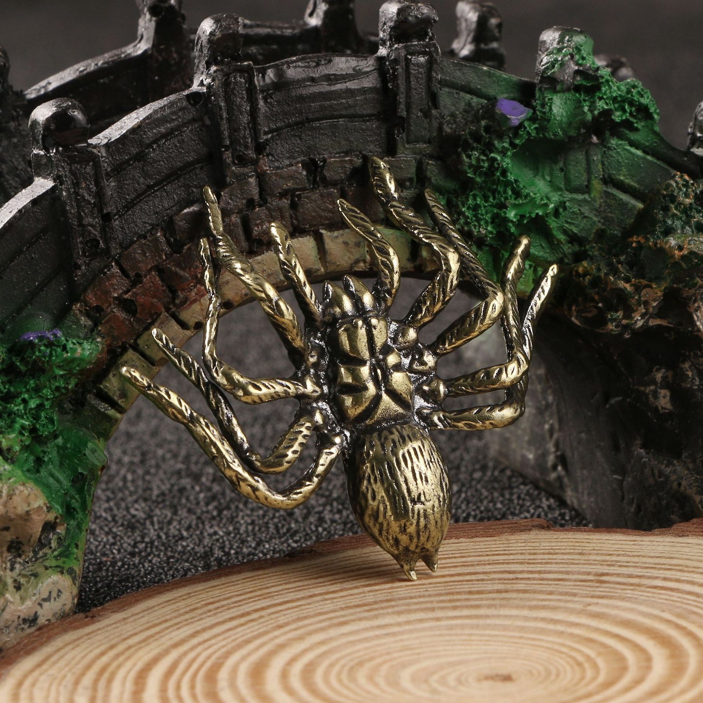 Distressed Solid Copper Spider Brass Ornaments Tea Ornaments