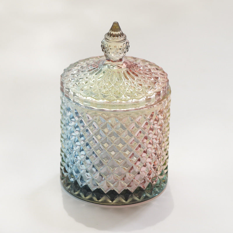 Puff Storage Box Bathroom Cotton Swab Storage Box Dressing Table Jewelry Glass Storage Jar