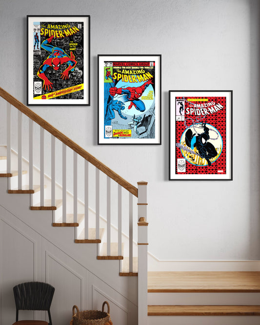 100th 200th 300th Edition Spider-Man Comic Cover Prints