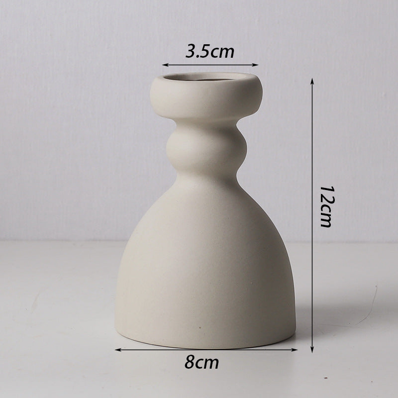 Living Room Plain Ceramic Vase Candle Holder Ornaments