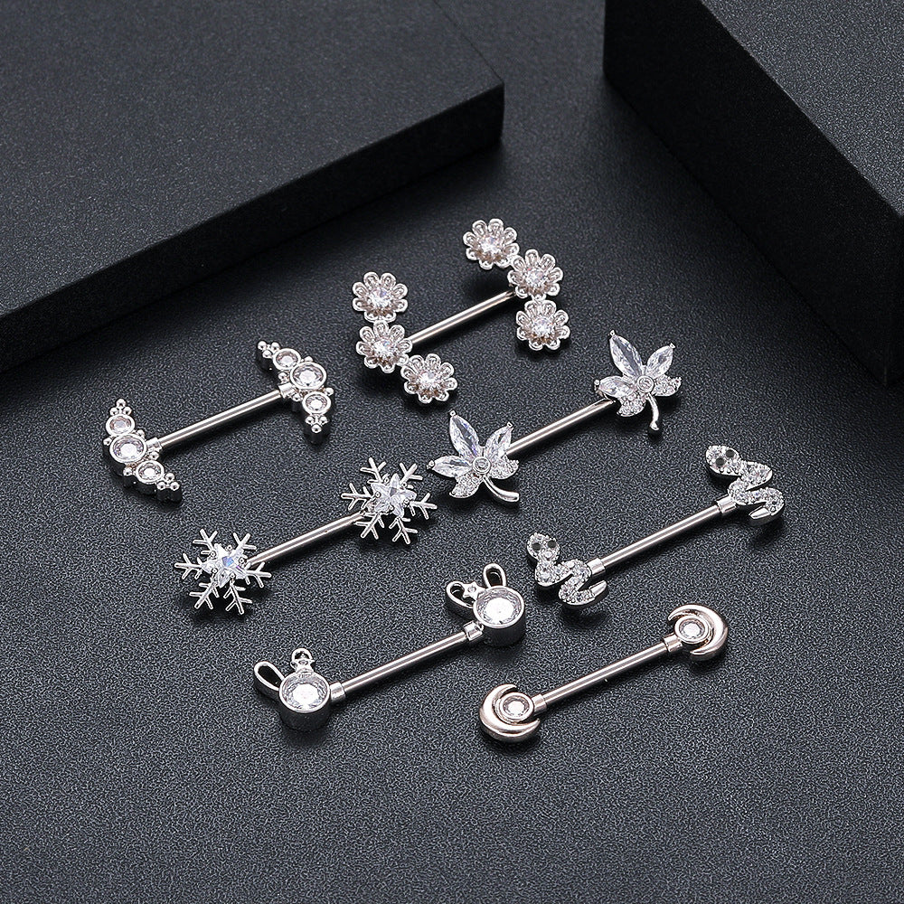 Zircon Nipple Ring Adhesive Nail Grease Piercing Jewelry