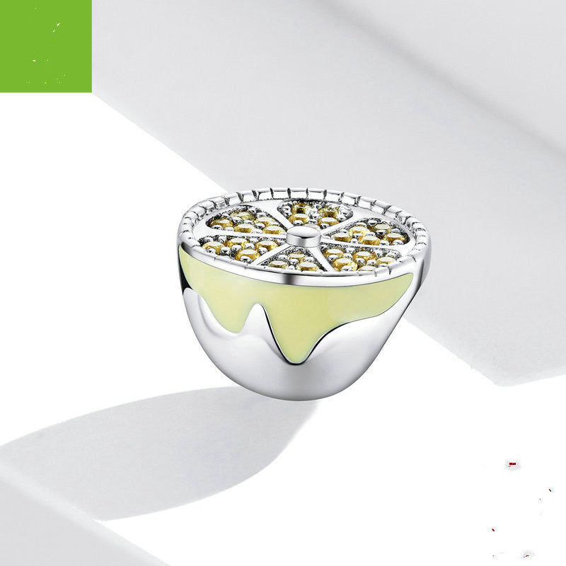 Sterling Silver Lemon Beaded Creative Fruit Dripping Jewelry