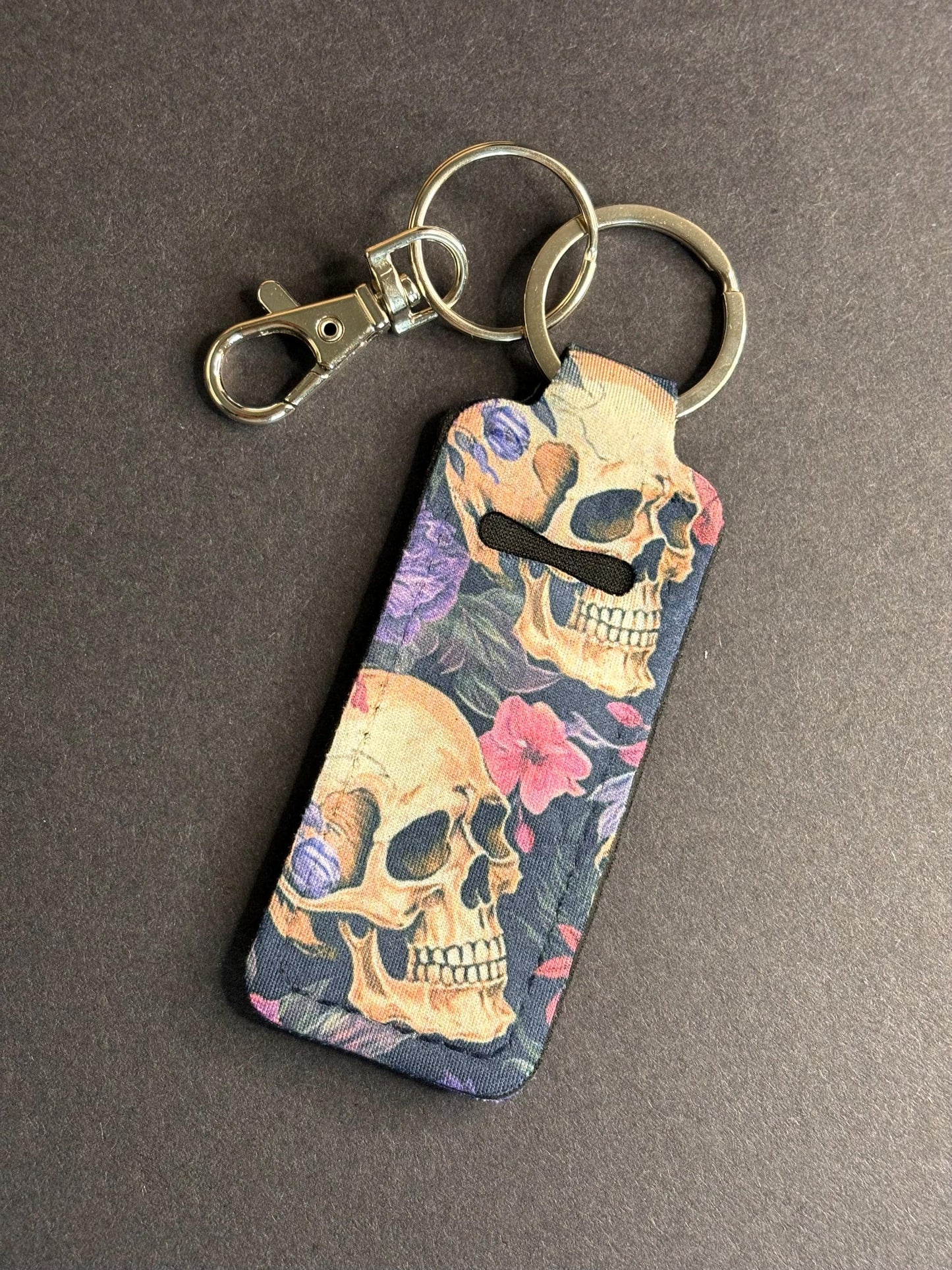 Floral Skull Earrings & Lipstick Holder Gift Set