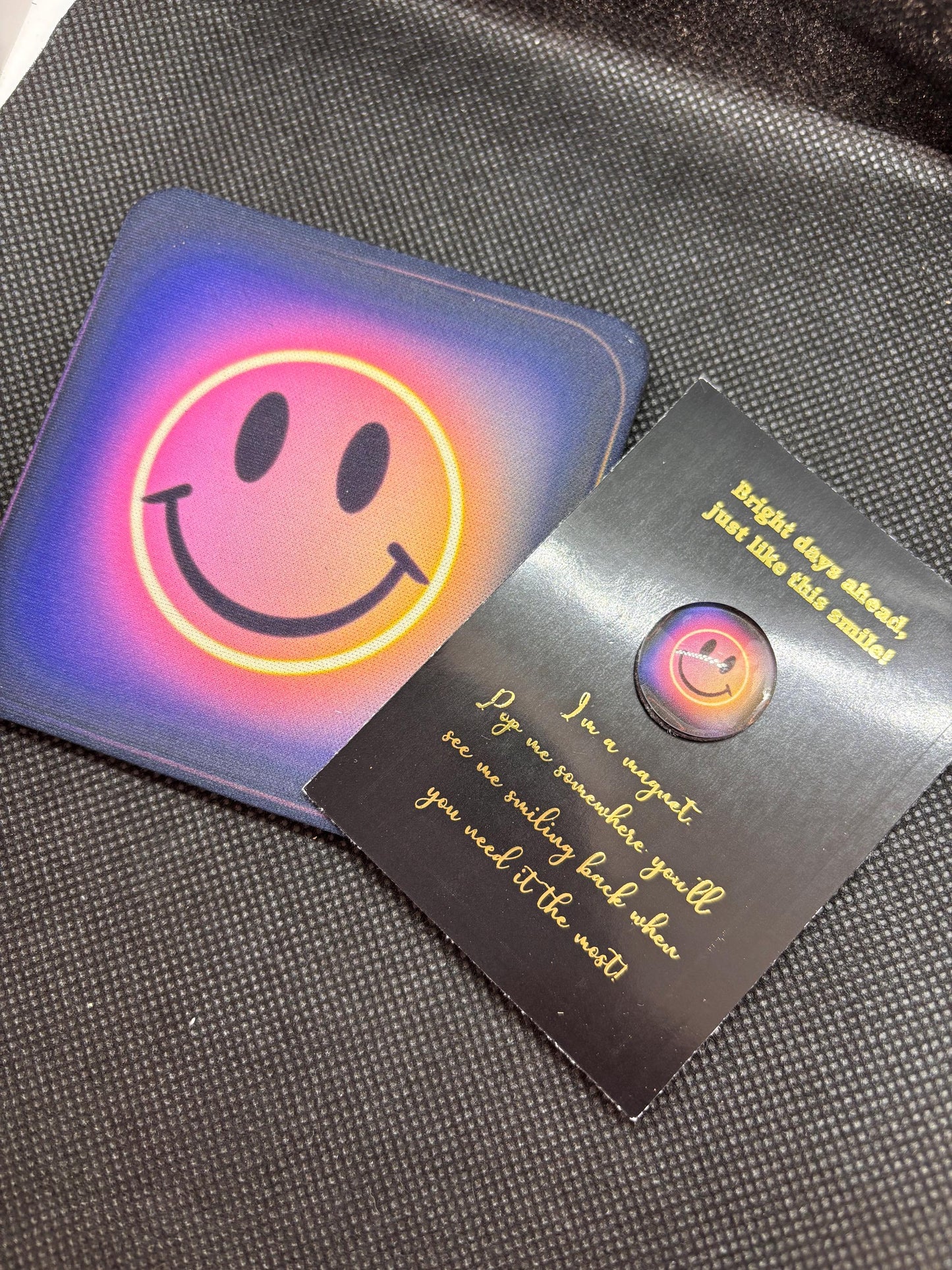 Smiley Face Magnet & Coaster Gift Set