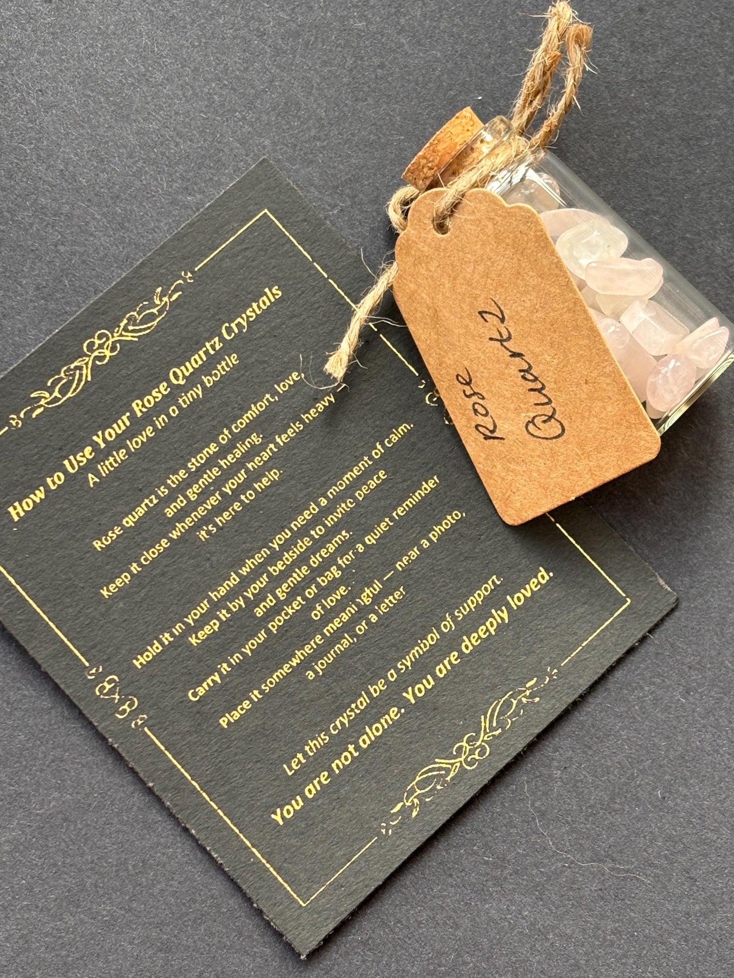 Sympathy Gift Set with Rose Quartz Bottle & Faux Rose