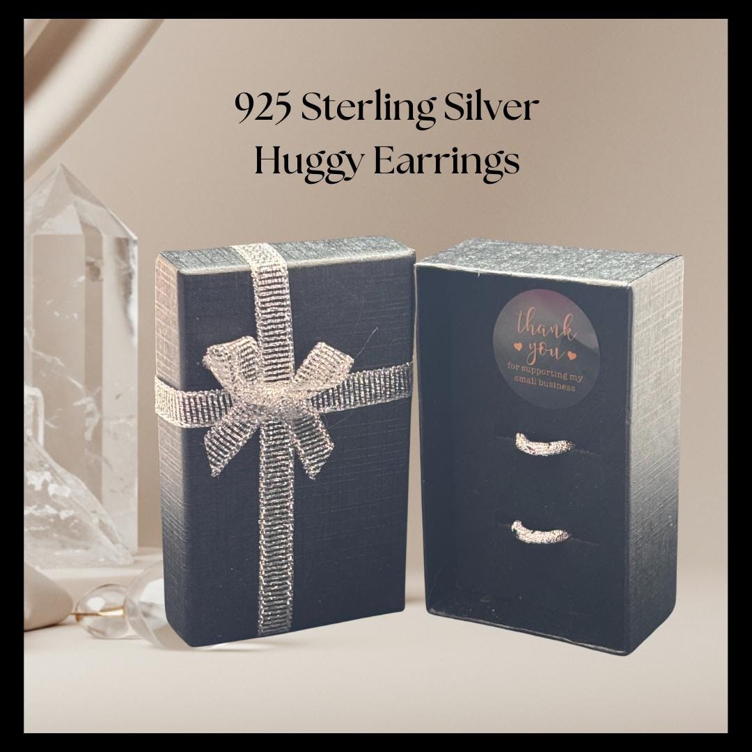 925 Sterling Silver Huggy Hoop Earrings