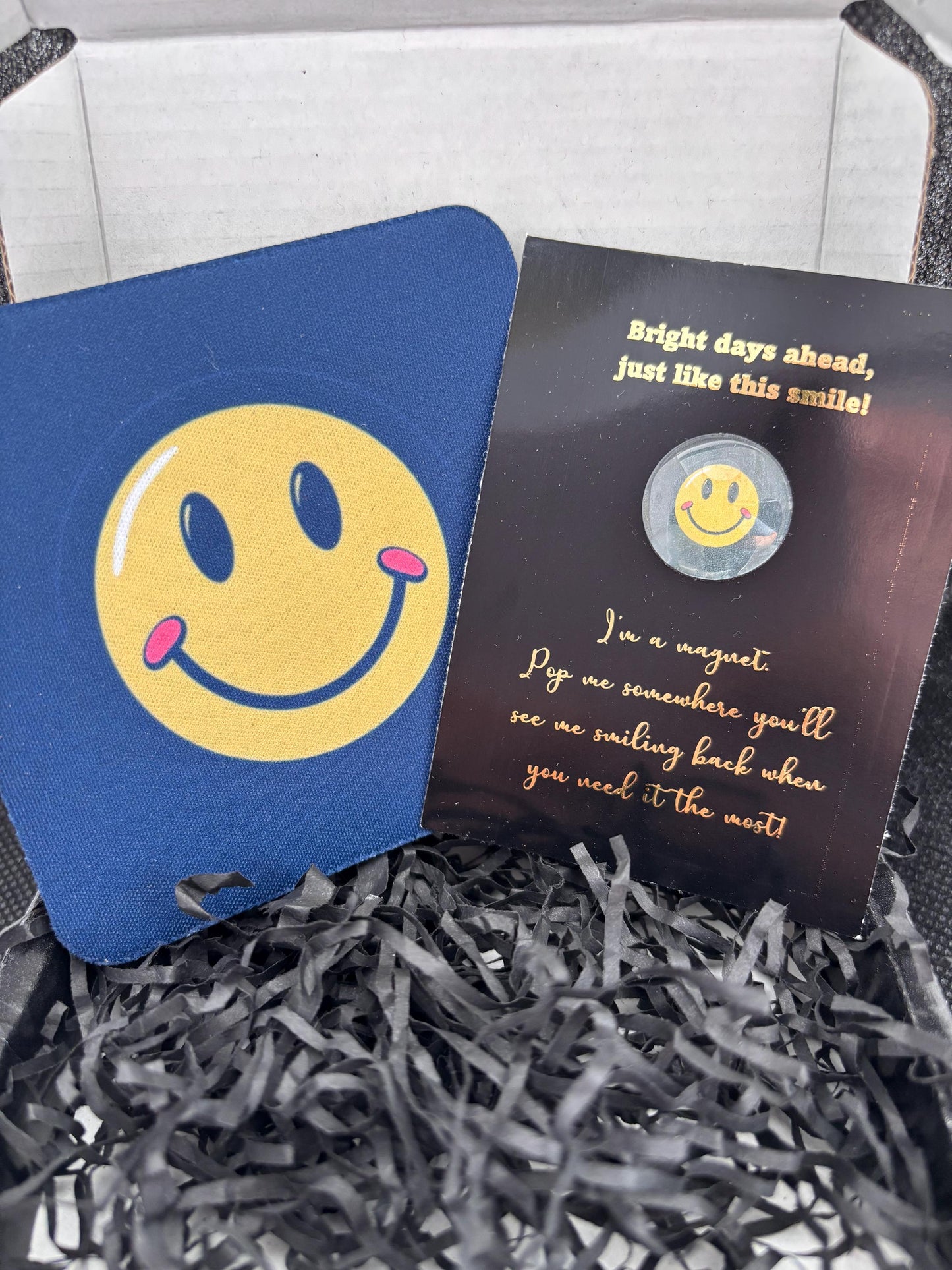 Smiley Face Magnet & Coaster Gift Set