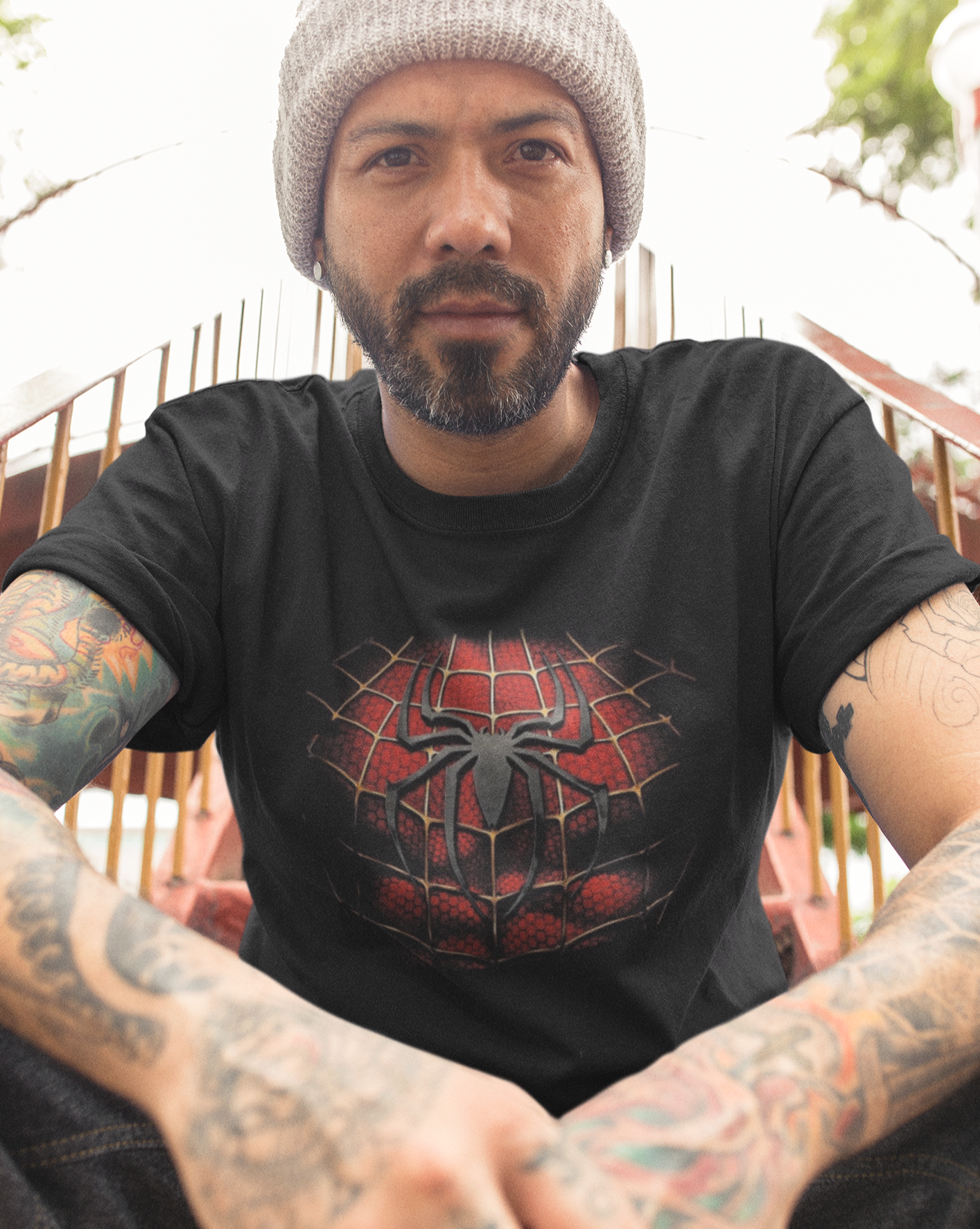Dive into the world of Spider-Man with our brush print t-shirt, a dynamic blend of superhero style and unbeatable comfort. Featuring a striking image of a hooded Spider-Man against a backdrop of a purple-hued cityscape, this tee is sure to turn heads. Crafted for ultimate comfort, this unisex soft-style t-shirt redefines casual wear.