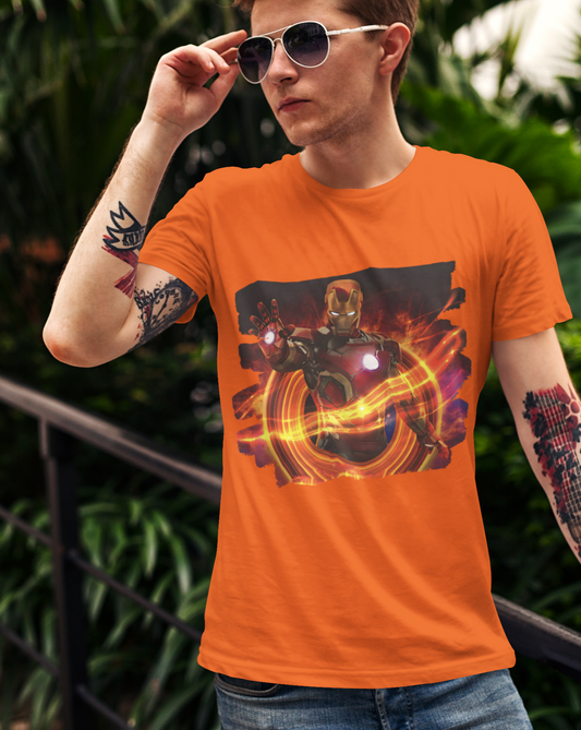 Dive into the world of Iron Man with our brush print t-shirt, a dynamic blend of superhero style and unbeatable comfort. Crafted for ultimate comfort, this unisex soft-style t-shirt redefines casual wear. Made from luxuriously soft materials, the tee boasts 100% ring-spun cotton for solid colours, providing a blend of comfort and durability. The shoulders have twill tape for improved durability. 