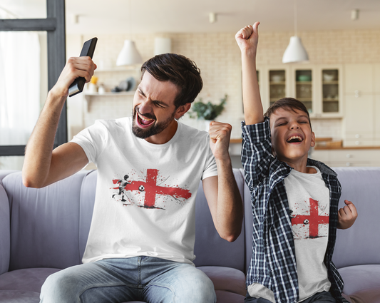 Show your support for England in style with our England Euro 2024 Top, a celebration of national pride and sporting excellence. Available in the iconic red and white colours, this unisex soft-style t-shirt redefines casual comfort with a touch of patriotic flair. Crafted from luxuriously soft materials, this tee is 100% cotton for solid colours, ensuring a plush and comfortable feel against your skin. 