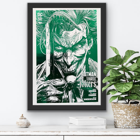 Bring some chaos and mischief to your home with this green Joker foil print! Featuring a high-quality image of the Clown Prince of Crime with his iconic smile, this print is sure to be a hit with fans of all ages. Show off your love for this unpredictable villain!