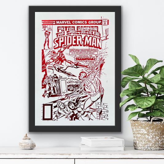 Spider-Man Print, Spider-Man Foil Print, Comic Book Print, Unique Gifts, Gifts For Him, Gifts For Kids, Comics, Spiderman Gifts, Comic Covers