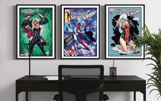 Set of 3 Spider Man & Black Cat Prints