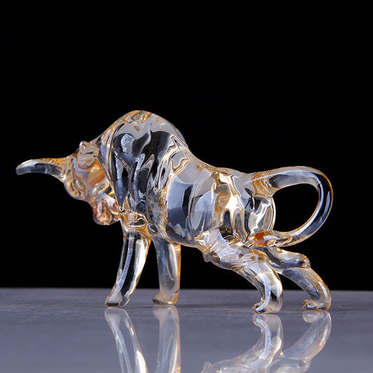 Glass Crystal Cow-shaped Living Room Ornaments
