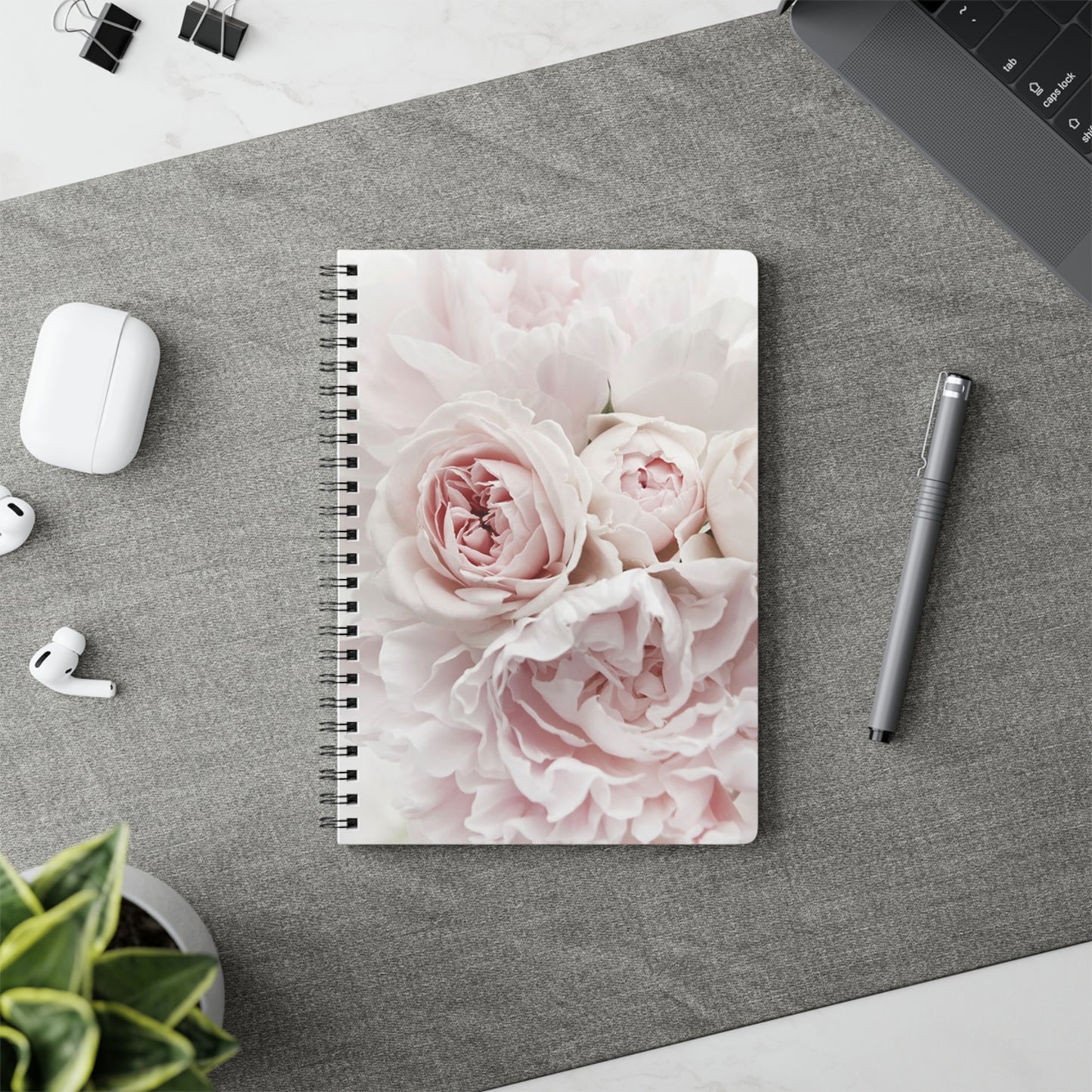 Pink and White Floral A5 Notebook