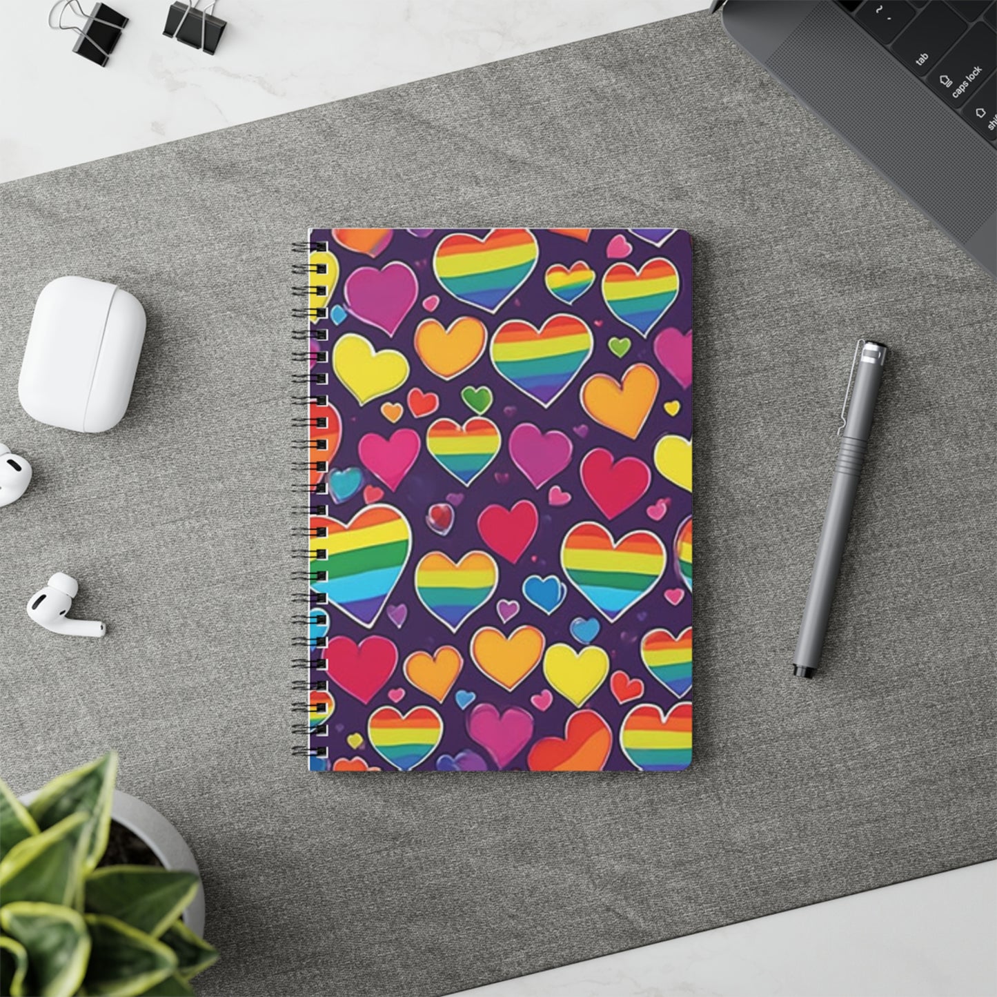 LGBTQ Heart Pattern A5 Notebook