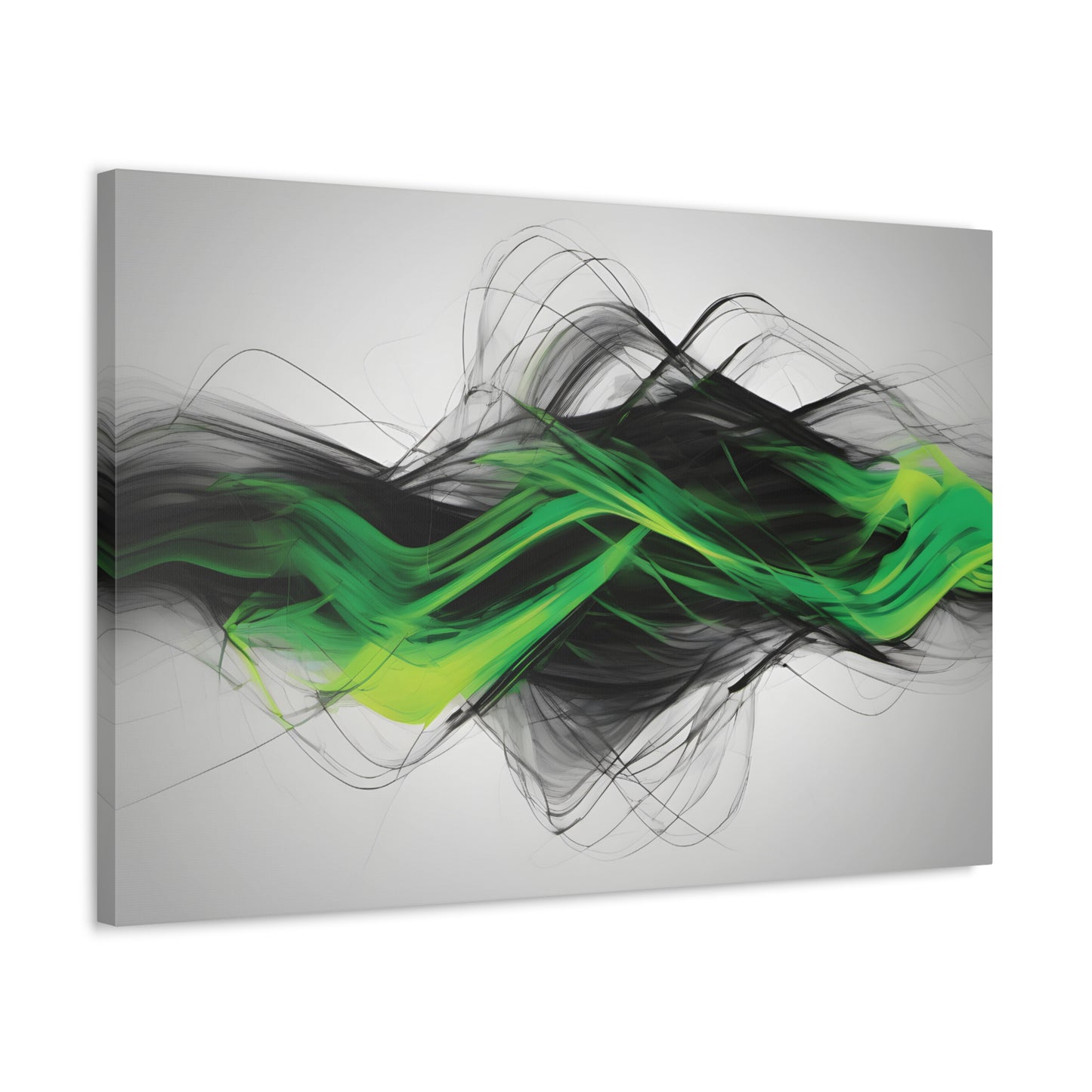 Long Exposure Green, Grey and Black Canvas Print