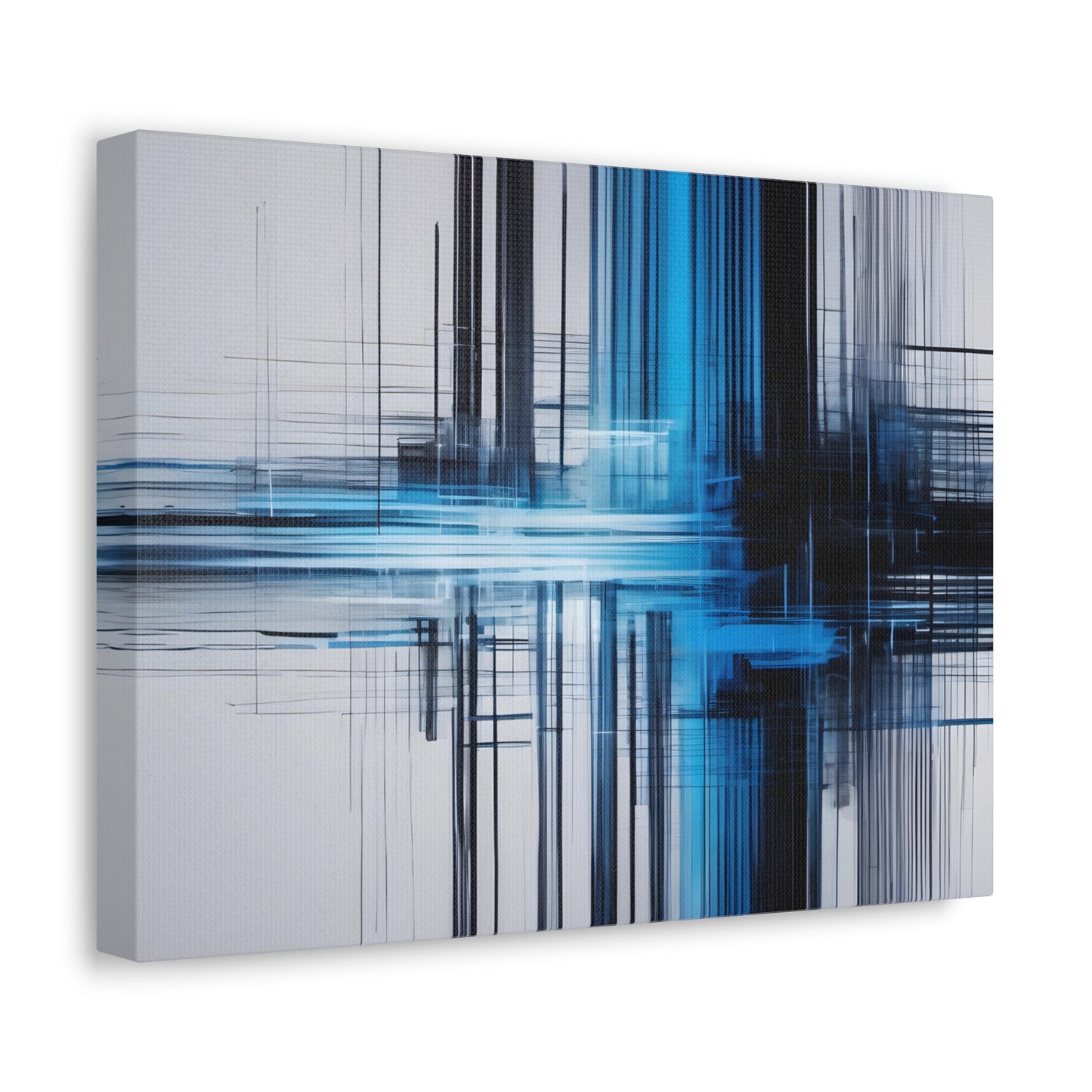 Black and Blue Abstract Canvas Print