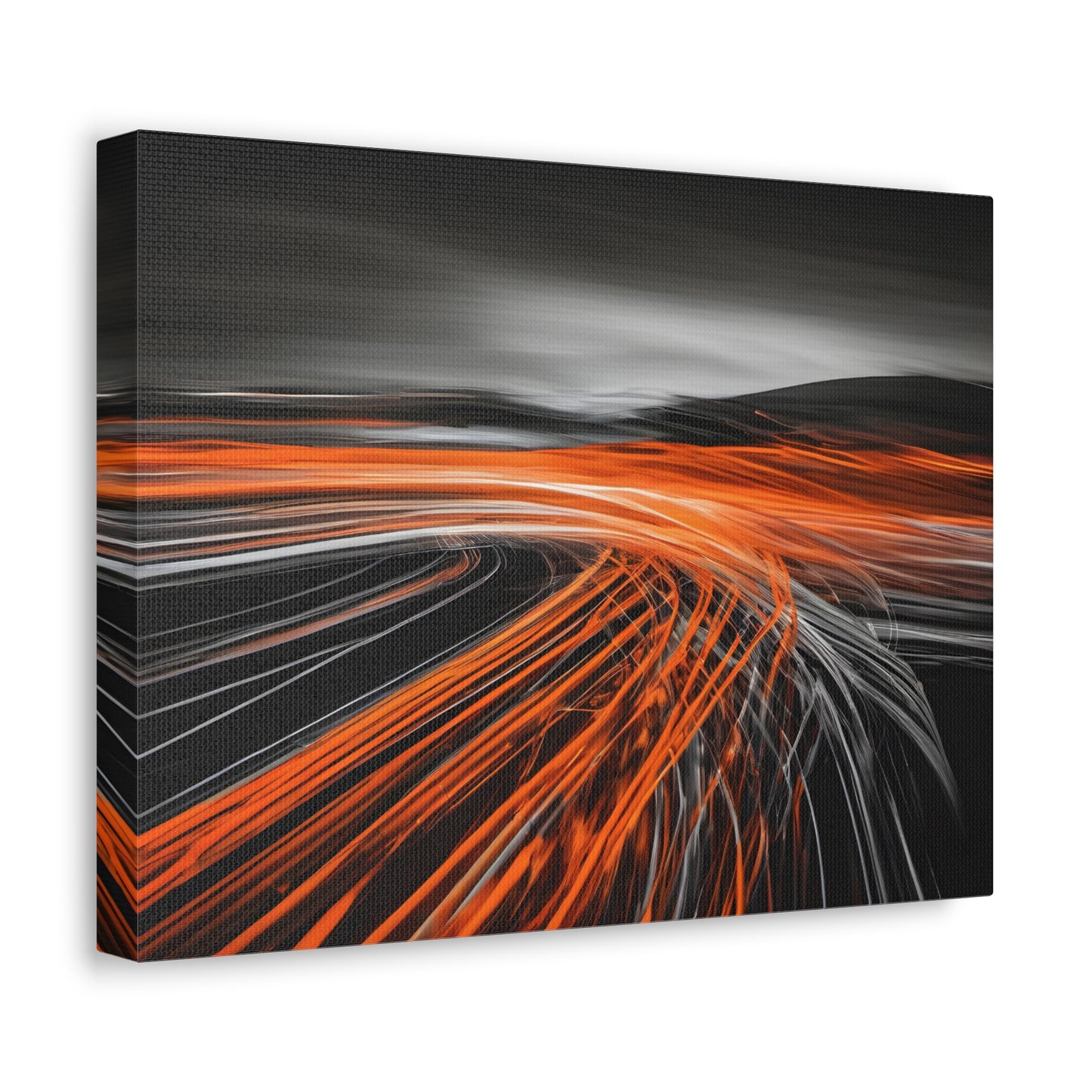 Long Exposure Orange and Black Canvas Print