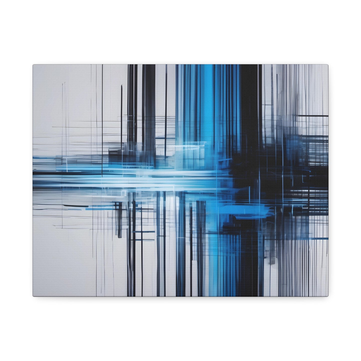 Black and Blue Abstract Canvas Print