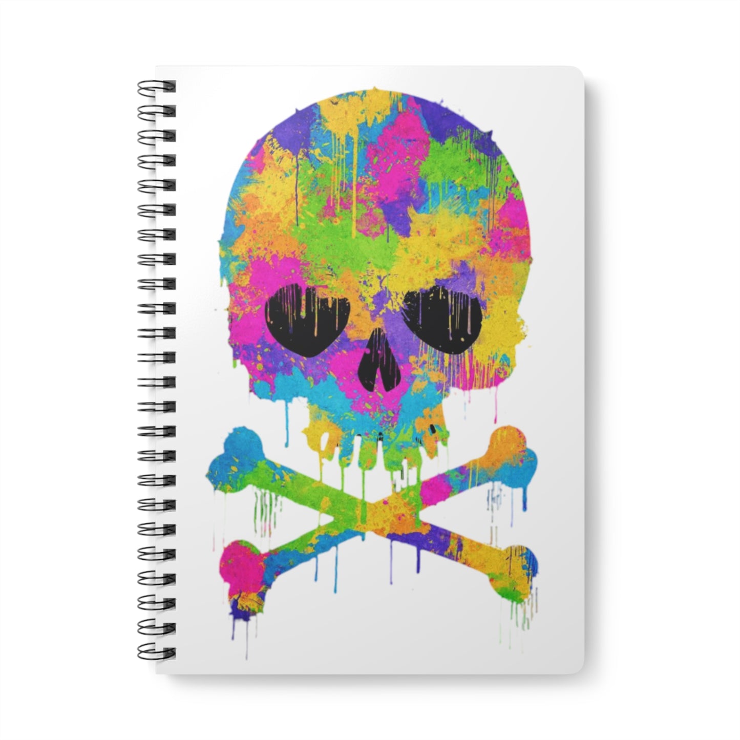 Colourful Skull White A5 Notebook